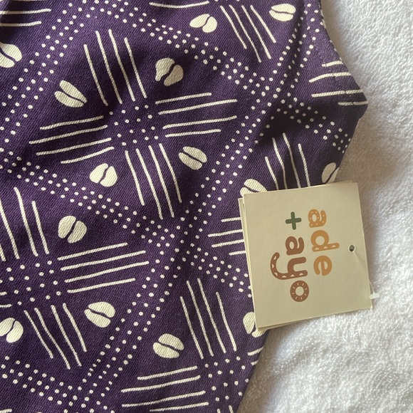 Ade + Ayo  Jumpsuit Overall Girls Purple Color Coffe Bean Print Size L - Picture 5 of 8